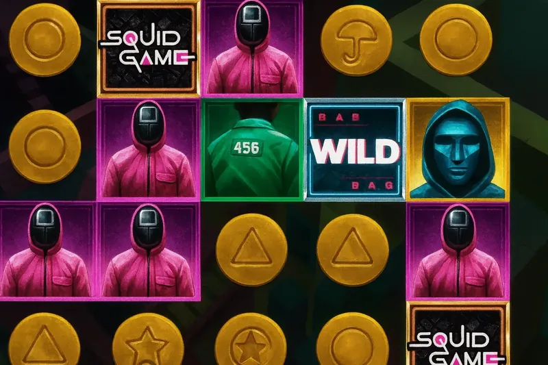 Squid Game slot wild symbol win showing winning combination